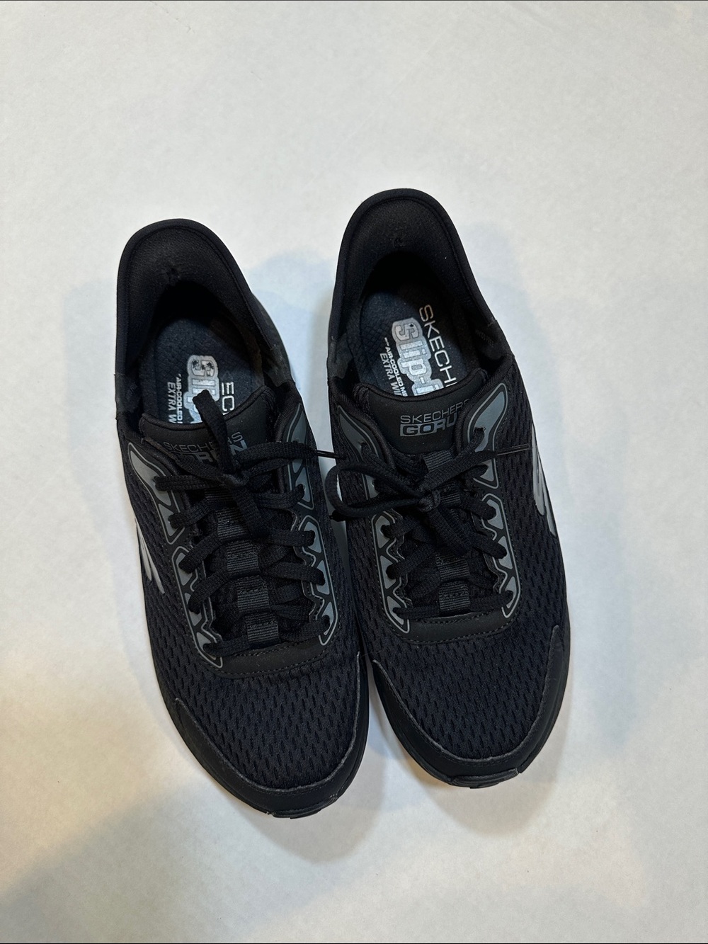 Skechers Men's Black Athletic Mesh Lace-Up Sneakers